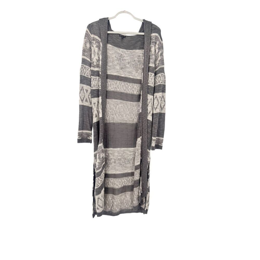 Hannah duster cardigan grey and white